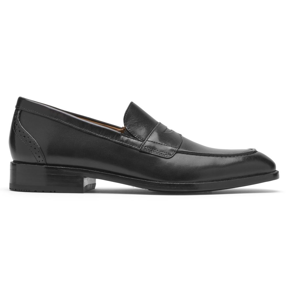 Rockport Canada Total Motion Office Penny - Mens Loafers Black (LXZ284163)